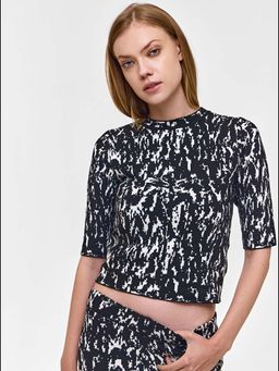 Cover Story - Black Printed Sweater