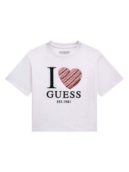 Guess - Kids White Regular Fit T-Shirt