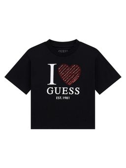 Guess - Kids Black Regular Fit T-Shirt