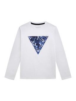 Guess - Kids White Logo Regular Fit T-Shirt
