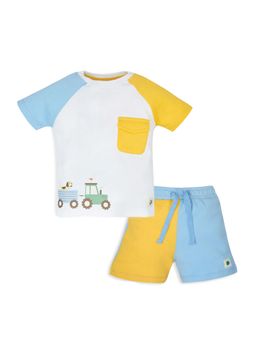 My Milestones - Boys Multi-Color Colorblock T-Shirt with Shorts (Set of 2)