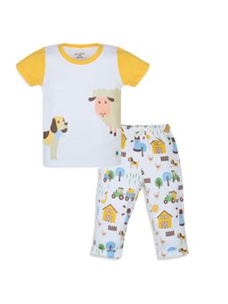 My Milestones - Boys White Printed T-Shirt with Joggers (Set of 2)