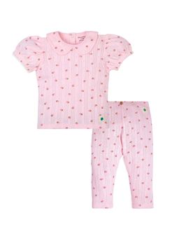 My Milestones - Girls Pink Printed T-Shirt with Leggings (Set of 2)