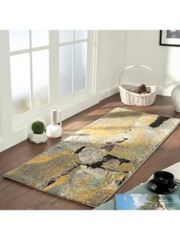 OBSESSIONS - Machine Made Polypropylene Anti-Static Bedside Runner, Yellow & Black