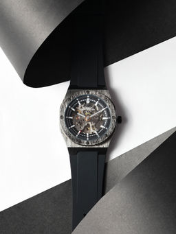 French Connection - Skeleton Black Round Dial Automatic Watch for Men's FCA02-6 (Free Size)
