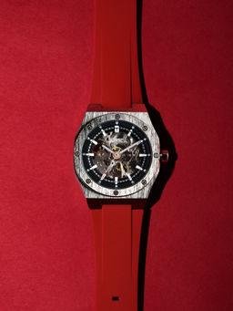 French Connection - Skeleton Black Round Dial Automatic Watch for Men's FCA02-7 (Free Size)