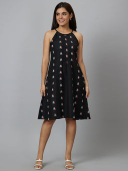 Globus - Women Black Printed A-line Dress