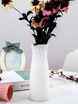 DecorTwist - Plastic Flower Vases for Home Decor (Pack of 2)