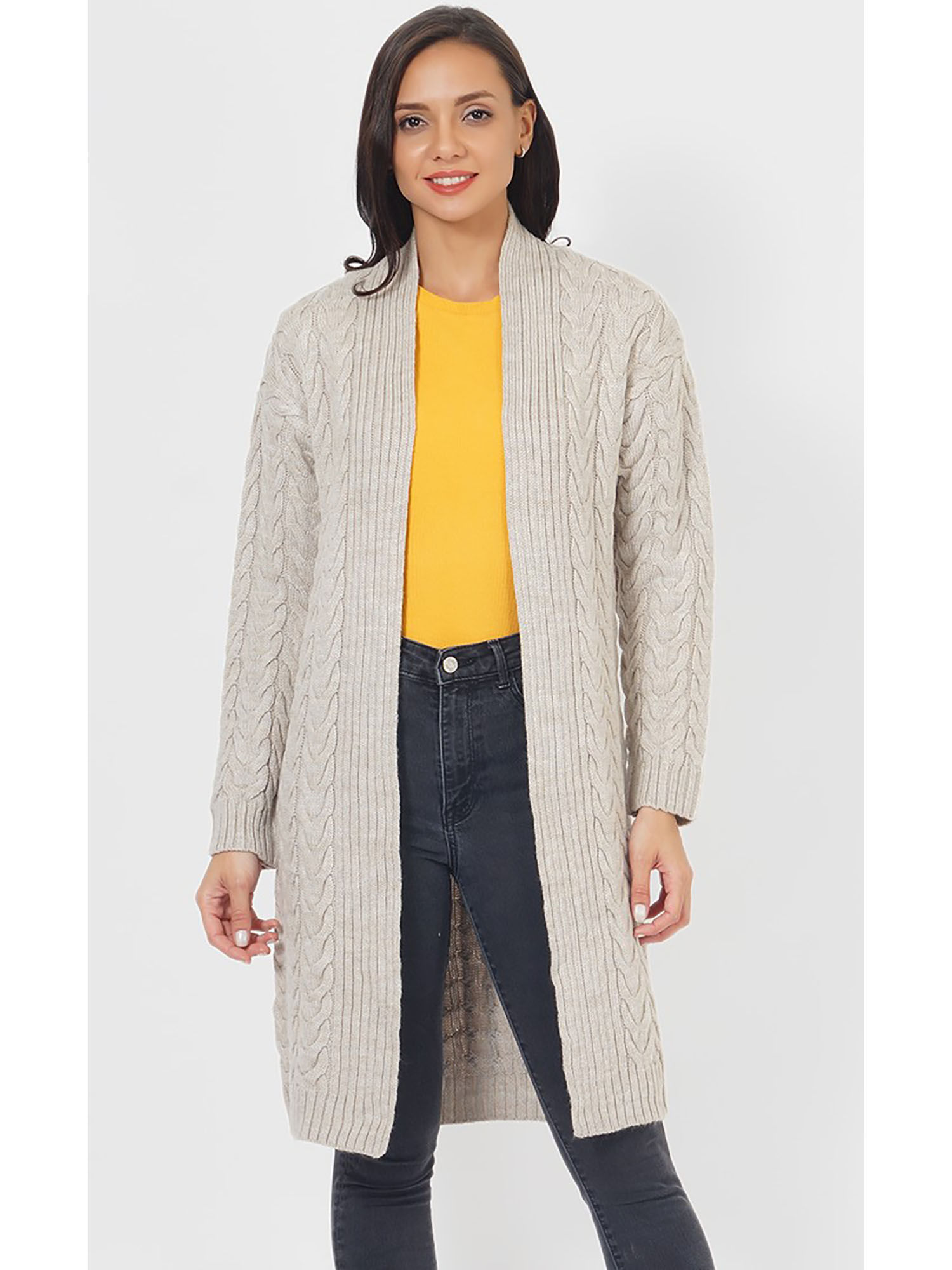 joe hazel Cream Chunky Warm Woollen Shrug-picture-27