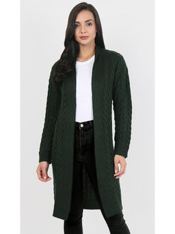 JOE Hazel - Green Chunky Warm Woollen Shrug
