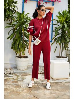 TASUVURE - Carol Chapeau Stripe Co-Ord Red (Set of 2)