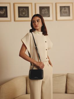 MIRAGGIO - Black Nia Top Handle Crossbody Bag (Small)