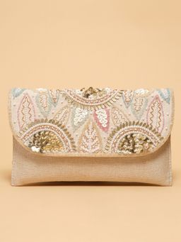 ERIDANI - Zareen Gold Embellished Clutch