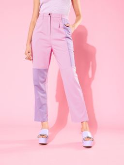 AAREIN - Women Charming Blocked Asymmetry Trousers - Multi-Color