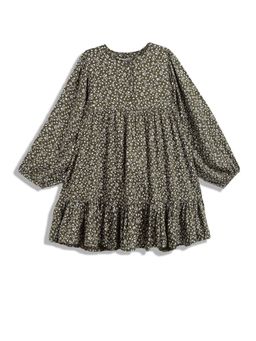 Tommy Hilfiger - Olive Printed Regular Fit Viscose Dress