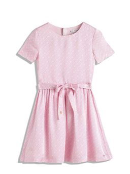 Tommy Hilfiger - Pink Logo Regular Fit Viscose Dress