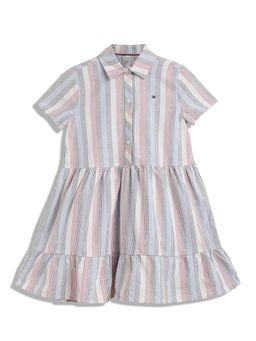 Tommy Hilfiger - Multi Color Striped Regular Fit Cotton Dress