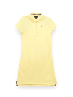 Tommy Hilfiger - Yellow Solid Regular Fit Cotton Dress