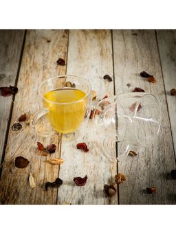 EZ Life - Borosilicate Double Walled Glass Tea - Coffee Cup with Handle - 150 ml - Pack of 4