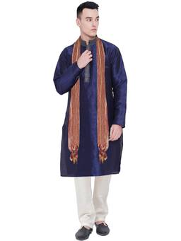 SG LEMAN - Navy Kurta for Men (Set of 3)