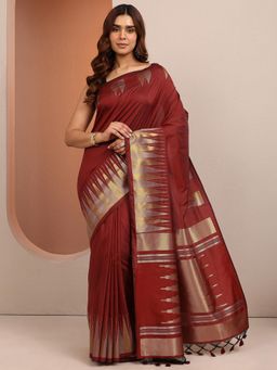 Libas - Woven Design Silk Blend Saree for Women With Unstitched Blouse