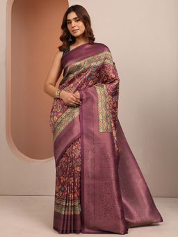 Libas - Woven Silk Blend Saree for Women With Unstitched Blouse