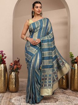Libas - Woven Design Silk Blend Saree for Women With Unstitched Blouse