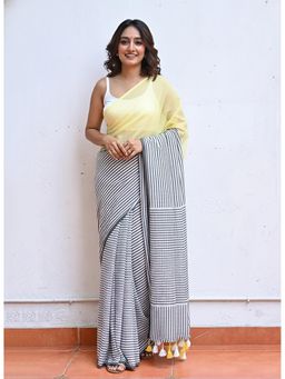 Anjaneya Sarees - Multi-Color Designer Linen Silk Printed With Unstitched Blouse