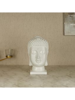 HomeTown - Zen Polyresin Buddha Hand Finished Figurine 24cm in White Colour