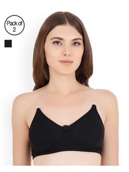 Floret - Pack of 2 Solid T-shirt Bra - Black