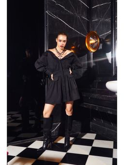 Kay Kay BY KKHUSHI SAHAII - Vivianne Black A Line Mini Dress