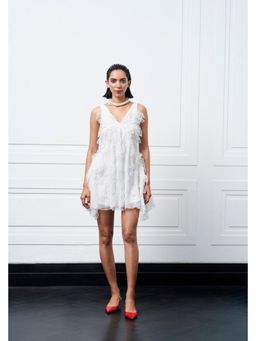 Kay Kay BY KKHUSHI SAHAII - Kiniley Off White A Line Mini Dress