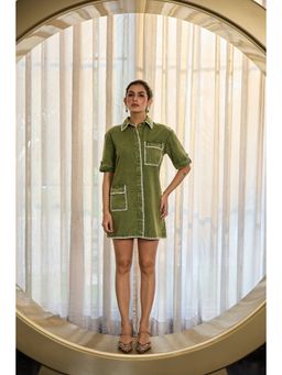 Kay Kay BY KKHUSHI SAHAII - Audrey Green Shirt Mini Dress