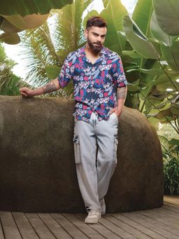 WROGN - Blue Wash Loose Fit Cargo Jeans