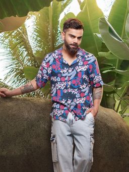 WROGN - Tropical Bliss Viscose Shirt - Blue