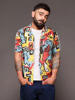 WROGN - Aop Fluid Viscose Shirt - Yellow