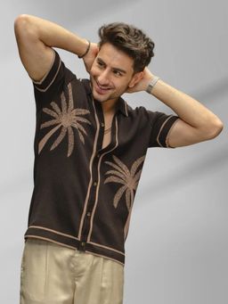 WROGN - Black Printed Collar Neck Casual Shirt