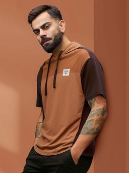 WROGN - Brown Colorblock Oversized Fit T-shirt