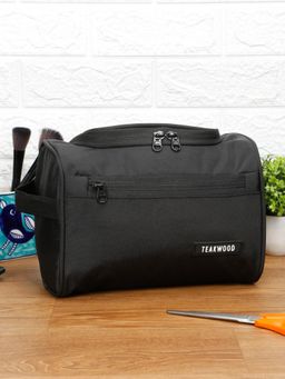 Teakwood - Black Essentials Travel Toiletry Bag