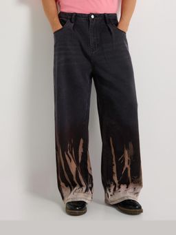 Weezy - Bleach Effect Premium Wide Leg Jeans