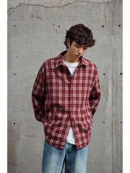 Weezy - Crimson White Chequered Plaid Overshirt