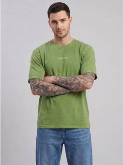 Label nyc apparel - Green Men's Acid-Wash Oversized T-Shirt