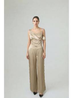 Stylia - Beige Aluna One-Shoulder Co-Ord Set