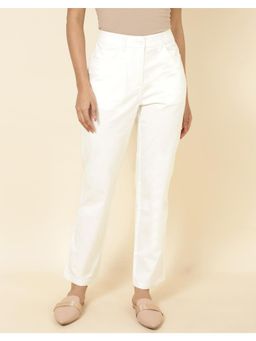 Fabindia - Ivory Cotton Regular Fit Formal Pant