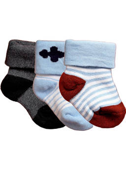 NEXT2SKIN - Baby Infants Soft Cotton Ankle Length Socks (Pack of 3)