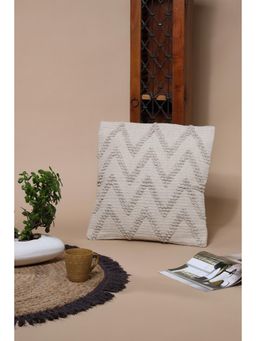 SAY - White Solid Cotton Cushion Cover (18x18 inches)