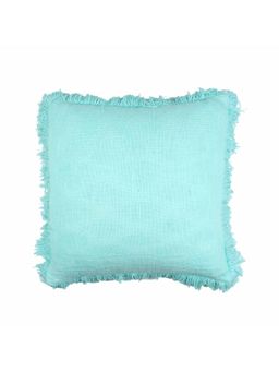 SAY - Sea Green Solid/Plain Cotton Cushion Cover (18x18 inches)