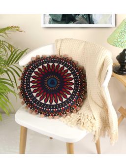 SAY - Multi-Color Ethnic Cotton Cushion Cover (16x16 inches)