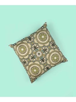 SAY - Green Ethnic Cotton Cushion Cover (18x18 inches)