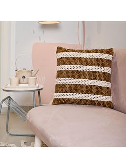 SAY - Multi-Color Geometric Cotton Cushion Cover (18x18 inches)